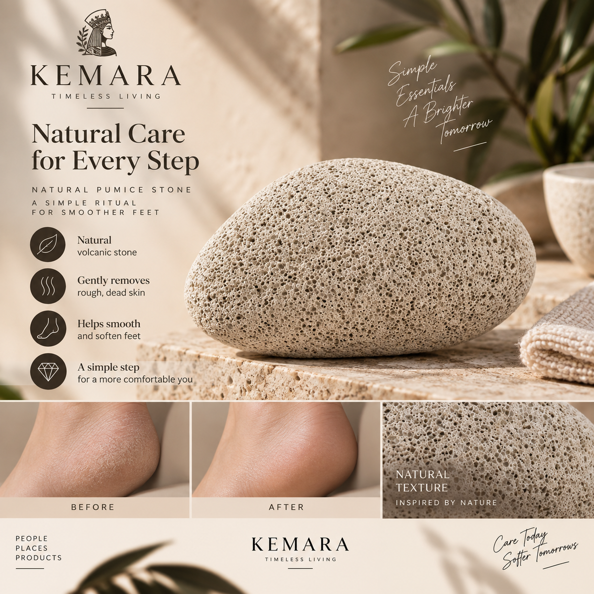 Natural pumice stone from the KEMARA Heritage Ritual Box