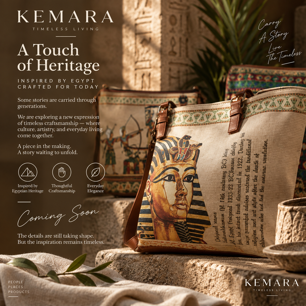 KEMARA Heritage Ritual Box with Egyptian heritage-inspired details